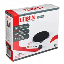 LEBEN Плитка электрическая одноконфорочная 1000Вт нагр. эл. диск d15,5см